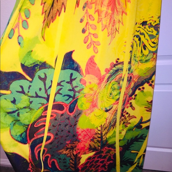 YELLOW MULTI COLOR MAXI DRESS - Picture 7 of 8